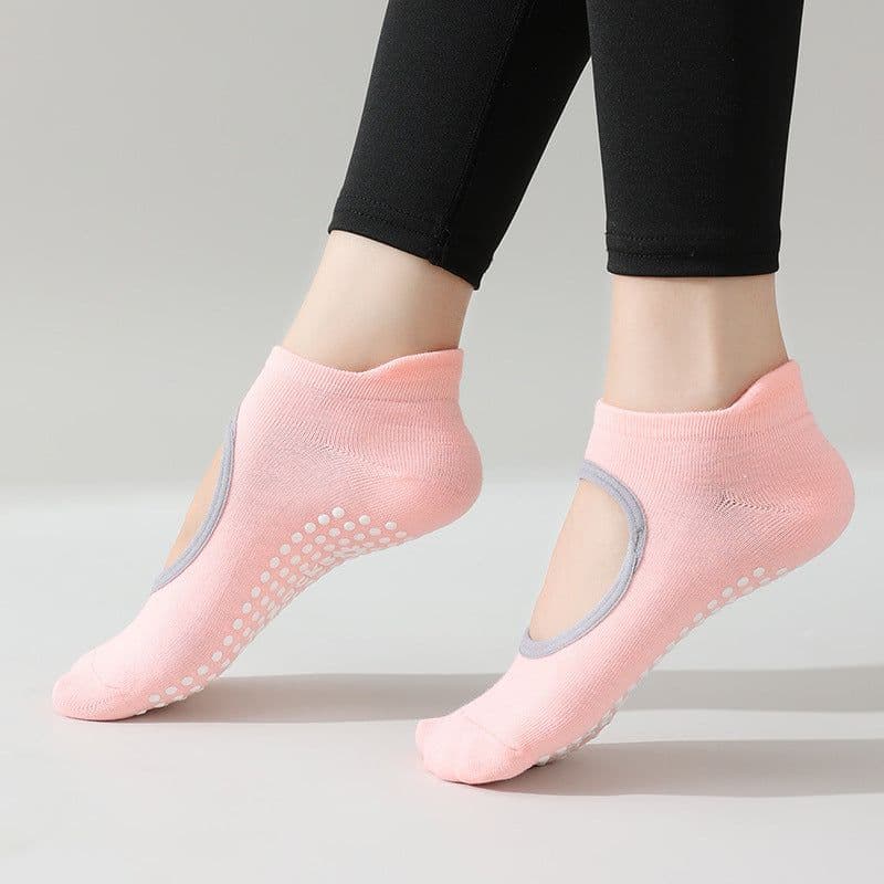 image-Women's Anti-Slip Yoga Socks - Light Purple Short