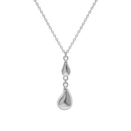 image-510 Korean version of ins niche design sense minimalist all-match water drop pendant texture S925 sterling silver clavicle chain necklace female