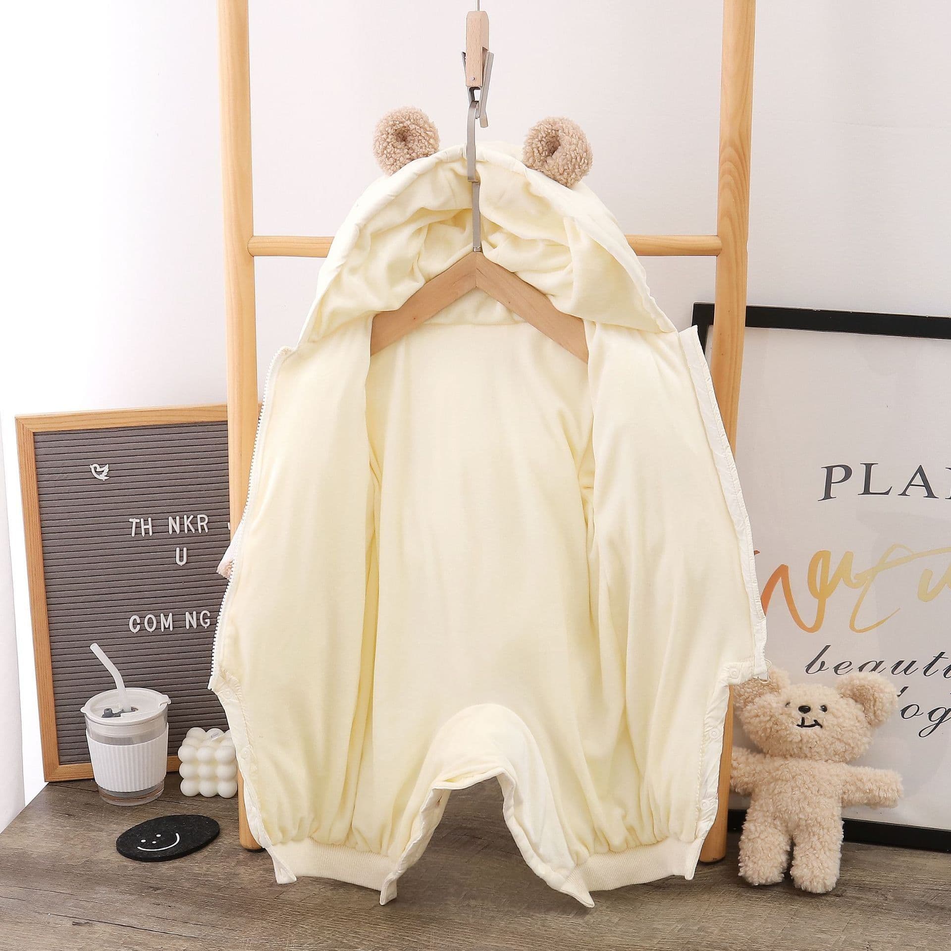 image-Baby Winter Jumpsuit - White Hooded 90cm