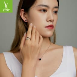 image-Silver 925 Zircon Earrings & Necklace Set - Clavicle Chain, Women's Jewelry