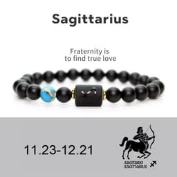 image-Constellation Bracelet - 8mm Natural Stone Agate Beads Unisex