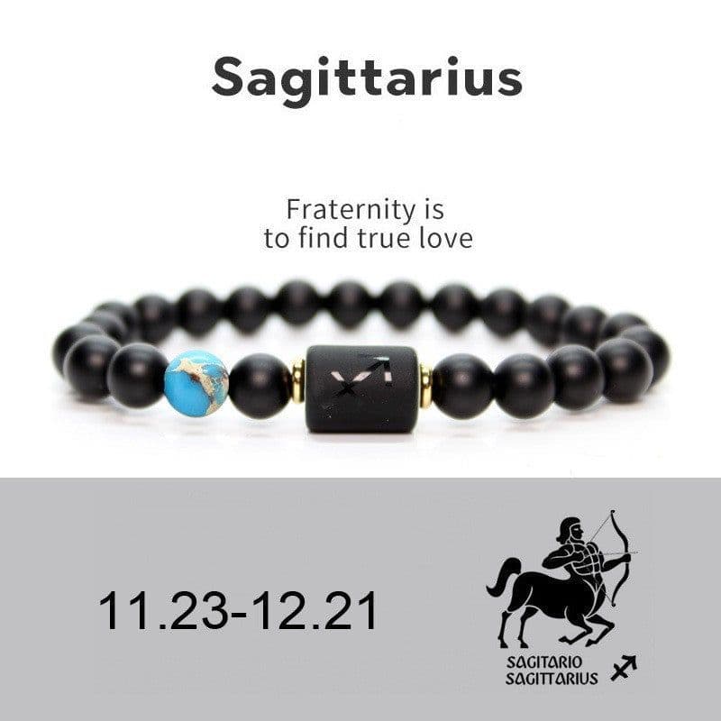 image-Constellation Bracelet - 8mm Natural Stone Agate Beads Unisex
