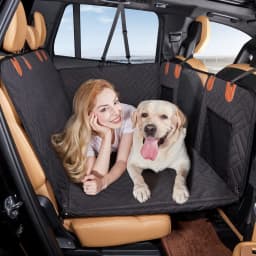 image-Car Pet Mat Dog Back Seat Extender Black 132x160cm
