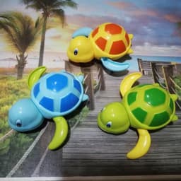 image-Baby Bath Toys Set - Turtle Dolphin Duck Frog