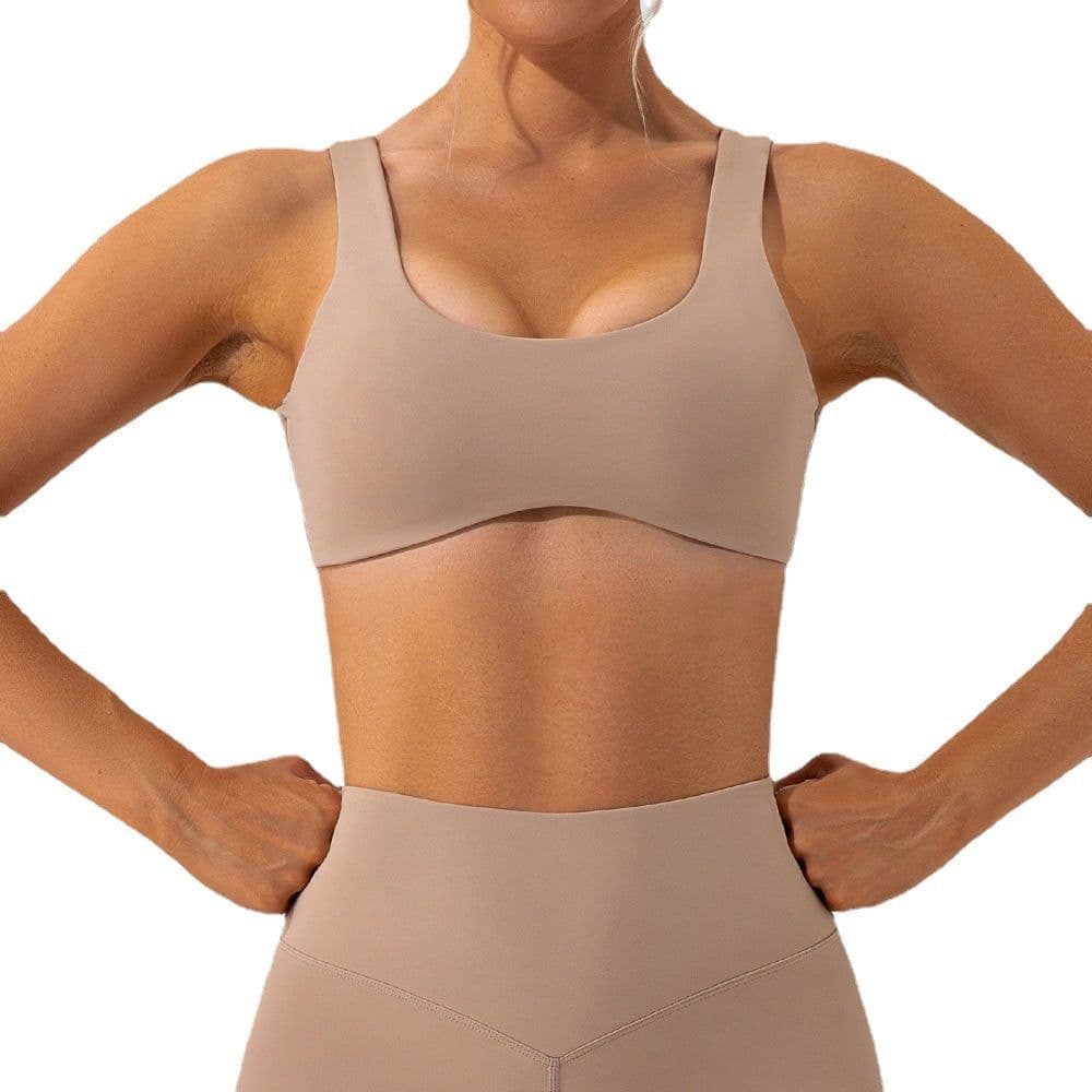 image-European Yoga Sports Bra - Nude Quick-Drying Training Fitness
