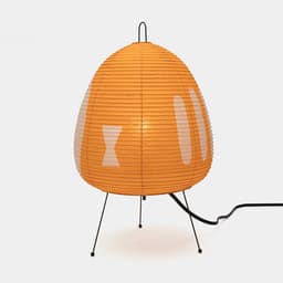 image-Japanese Noguchi Akari Rice Paper Floor Lamp Wabi-Sabi Style 1A Metal Orange