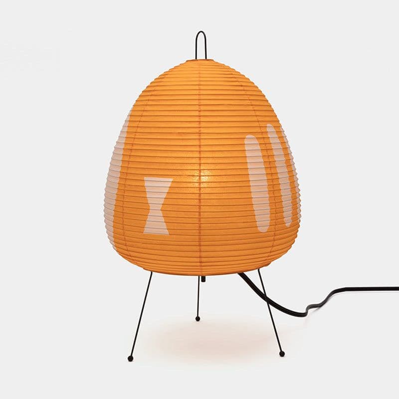 image-Japanese Noguchi Akari Rice Paper Floor Lamp Wabi-Sabi Style 1A Metal Orange