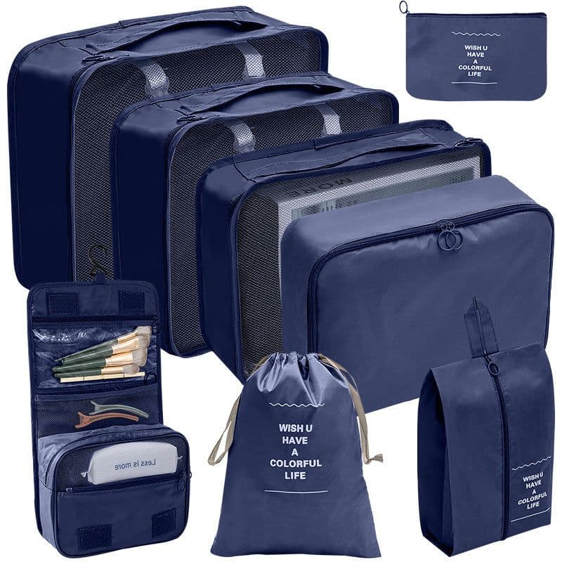 image-Travel Storage Bag Set 7pc Organizer Dark Blue