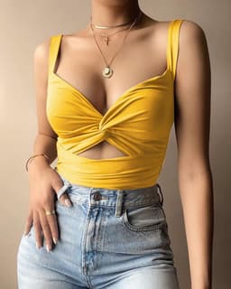 image-European & American V-Neck Vest Top - Summer XL Women's Elastic