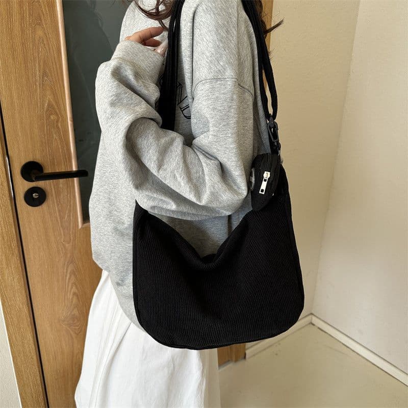image-Women's Retro 2023 Canvas Crossbody Tote Bag - Khaki