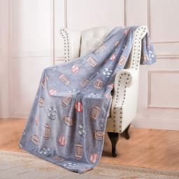 image-Luminous Double-Sided Flannel Blanket, Kids' Air-Conditioning Quilt, Maroon, 152x127CM