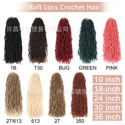 image-10-36inch chemical fiber crochet wig black earthworm curl Soft Locs Crochet Hair21 pieces