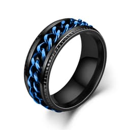 image-New simple transfer jewelry men's titanium steel rotatable beer bottle chain ring personality domineering ring