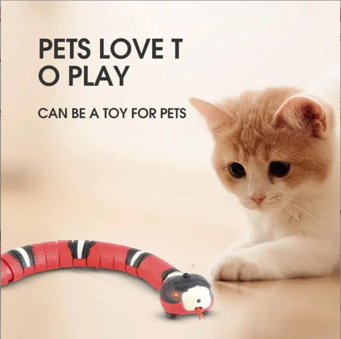 image-Pet remote control electric induction intelligent obstacle avoidance Bungarus snake snake cat toy scary trick rattlesnake