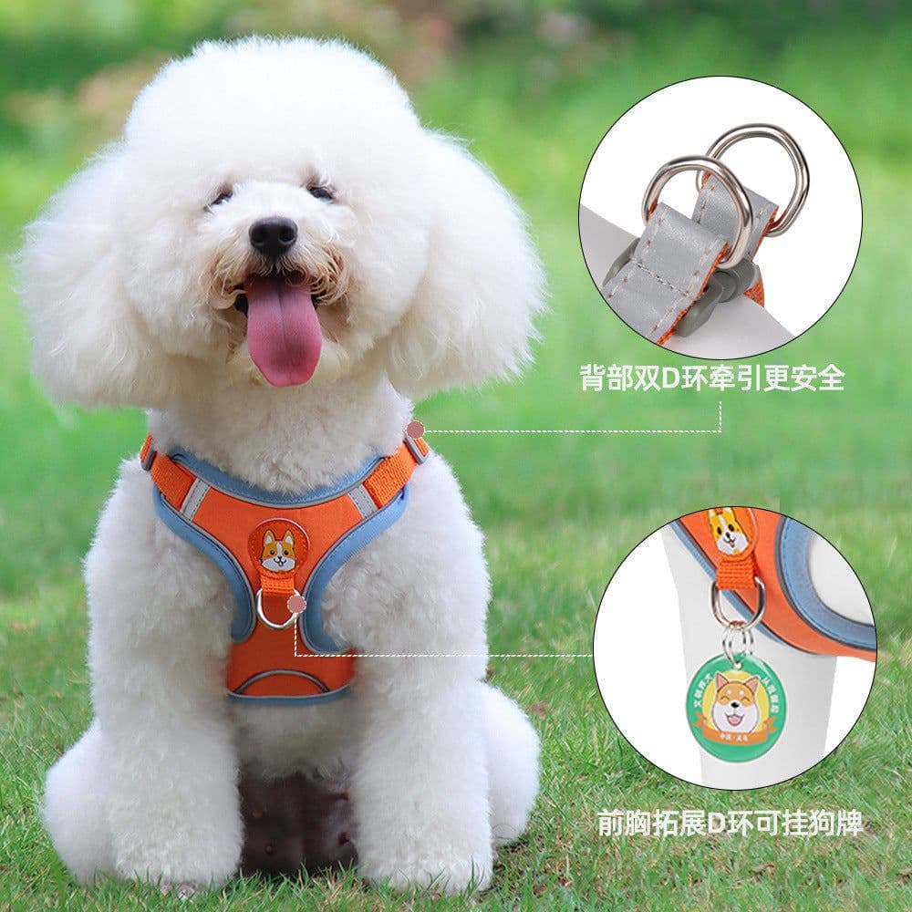 image-Pet Chest Harness Vest - Reflective Dog Leash Small