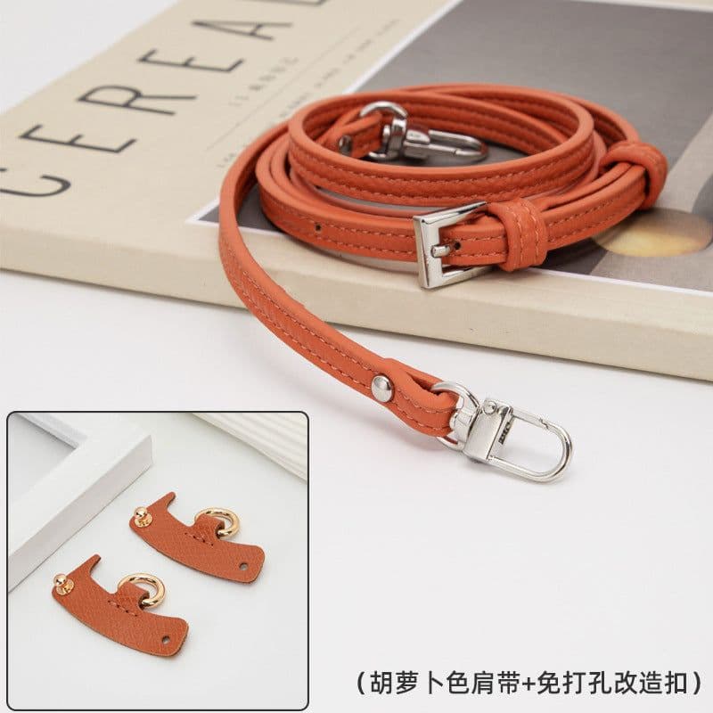 image-Longchamp Mini Bag Strap - Cognac Brown Leather