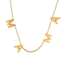 image-Versatile niche design MAMA Mother's Day gift jewelry stainless steel gold-plated personalized letter pendant clavicle necklace