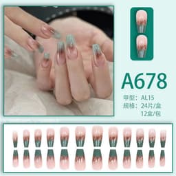 image-Autumn and winter gentle and pure desire simple style wearable manicure patches short, medium and long style white removable fake nail patches