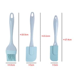 image-Silicone Scraper 3-Piece Set - Cream Spatula Oil Brush Baking Tool