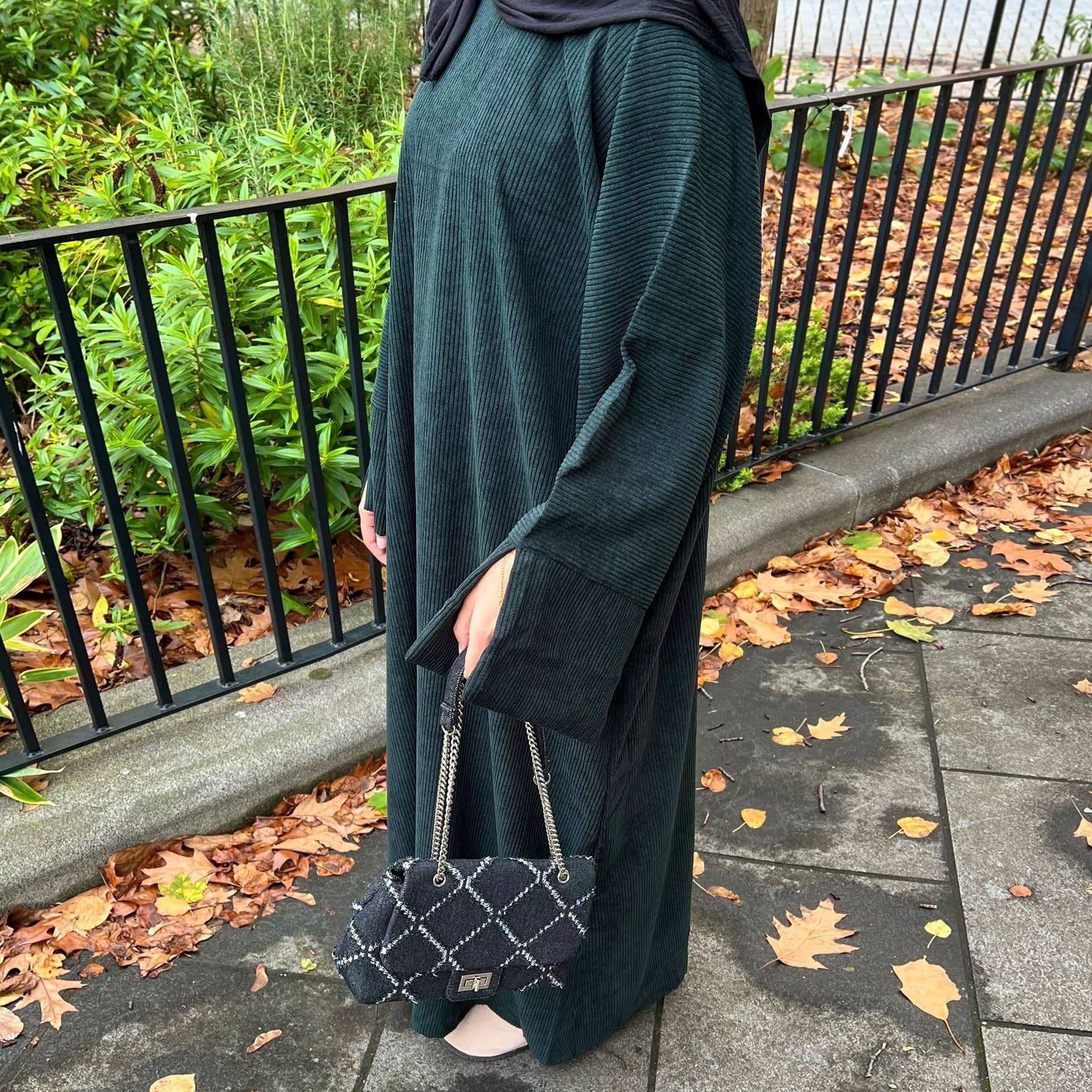 image-Loriya Winter Dress - Black Polyester Long Sleeve XL