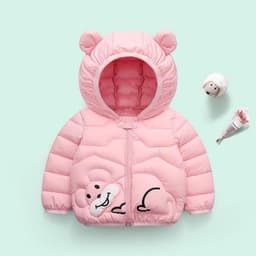 image-Desfan Kids Cartoon Hooded Coat, Thickened, 3-8 Years, Autumn Winter, Unisex