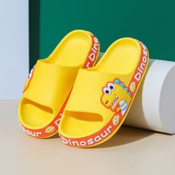 image-Children's Dinosaur Flip Flop Slippers - Non-slip PVC