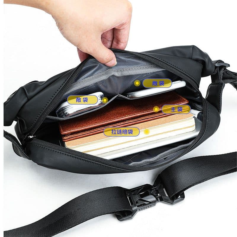 image-Trendy brand LED light-emitting advertising bag Bluetooth DIY functional crossbody bag men's trendy cool design sports chest bag