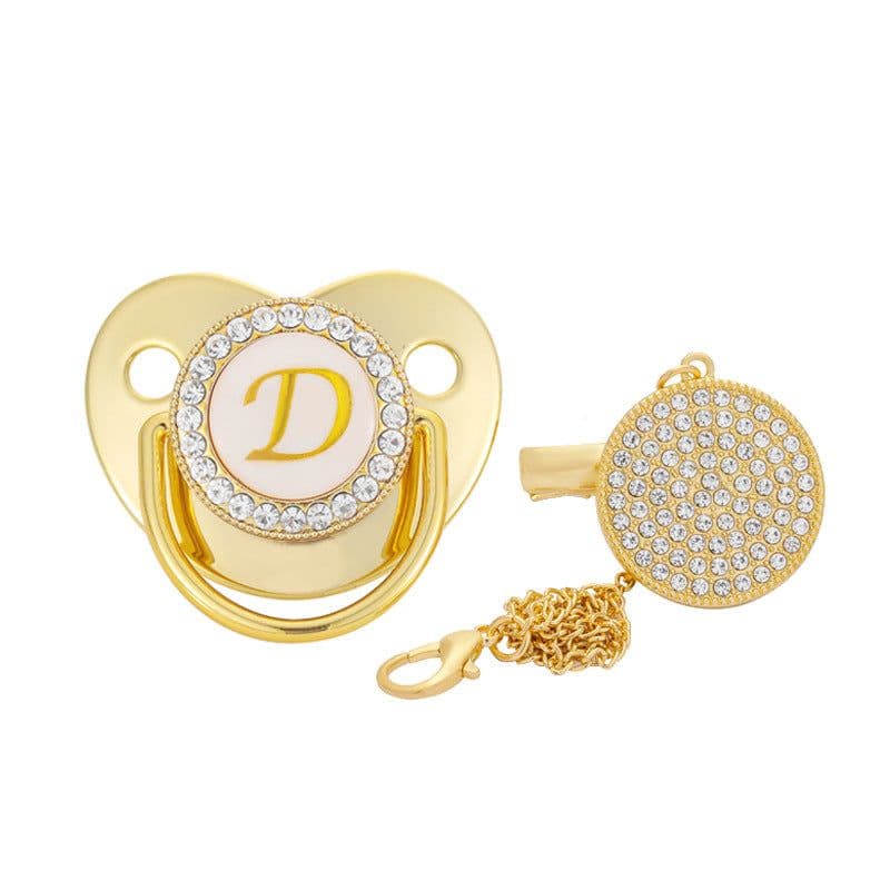 image-Factory direct children's 26-letter gold pacifier weaning artifact baby soothes the mouth