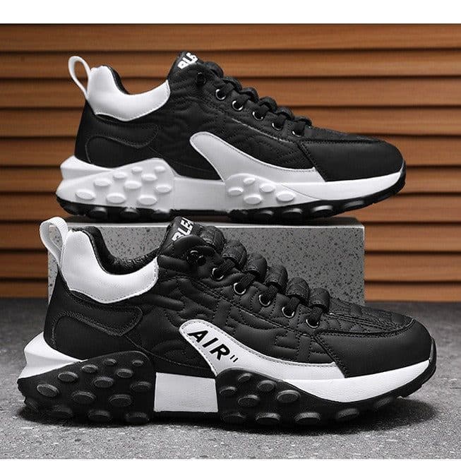 image-Men's Sports Casual Shoes - Black Orange Low Top