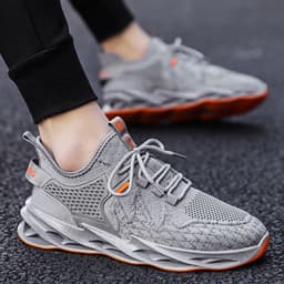 image-Men's Casual Running Shoes - Black Red Low Cut