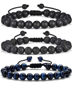image-Cross-border Hot Selling Men's Bracelet Natural Tiger's Eye Braided Bracelet Essential Oil Aromatherapy Beads Amazon Hot Sale