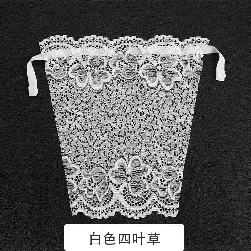 image-Lace Bralette Triangle Cup - White Anti-Light