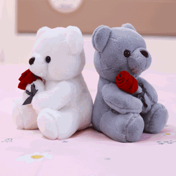 image-Manufacturers wholesale new rose teddy bear plush toys for girls Valentine's Day gift bear pillow doll