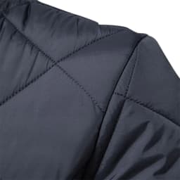 image-Mens Hooded Cotton Padded Jacket With Zip Front Solid Color Grey