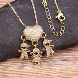 image-Children's Number Pendant Necklace - 18k Gold Plated Copper
