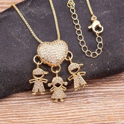 image-Children's Number Pendant Necklace - 18k Gold Plated Copper