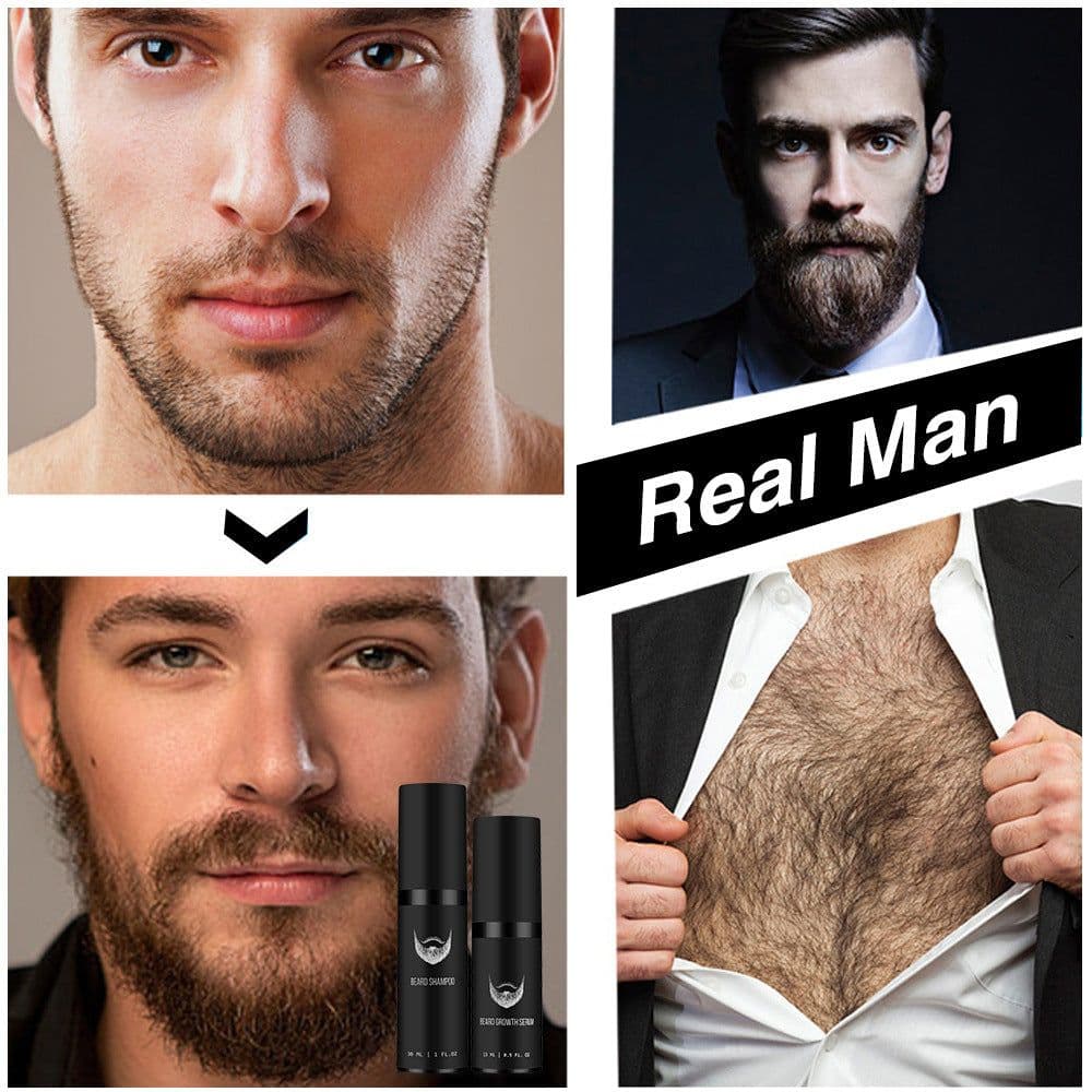 image-Beard Growth Kit - Serum Comb & Microneedle Set