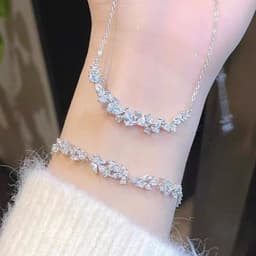 image-Heartfelt Wisteria Flower Diamond Bracelet - Luxury 2023 Gift for Women