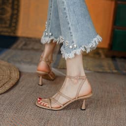 image-Peggy Roman Sandals - Square Toe Apricot 40