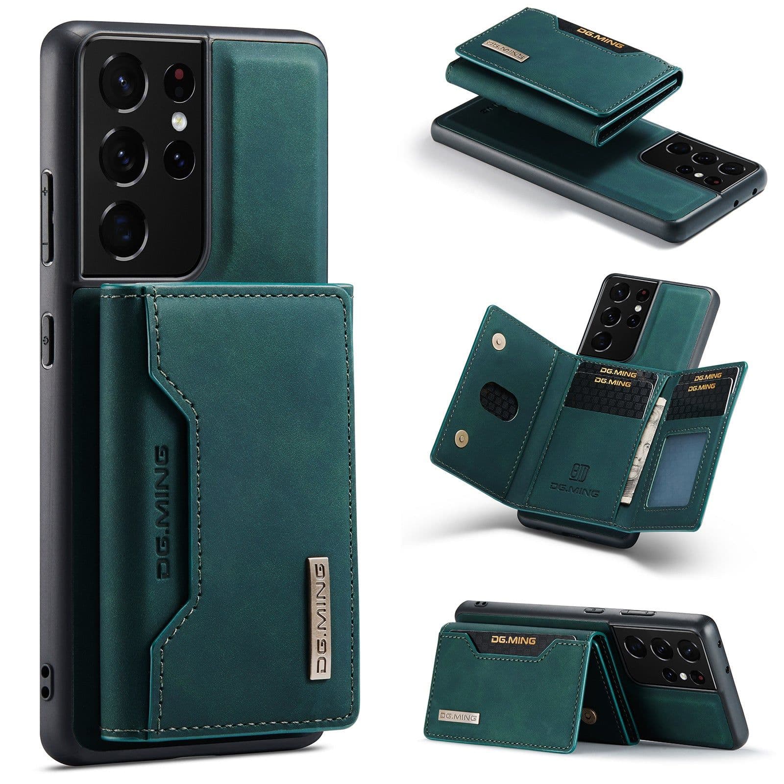 image-Factory direct M2 suitable for Samsung S21 Ultra magnetic suction card phone case S23 Ultra protective leather case