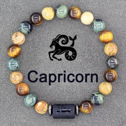 image-Tiger Eye Stone Zodiac Bracelet - Natural Stone Beaded