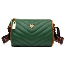 image-Genuine Leather Small Square Crossbody Bag - Green