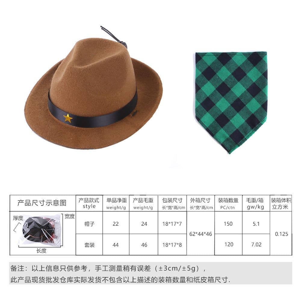 image-Wholesale Pet Cowboy Hat - Pentagram Headgear Funny Design
