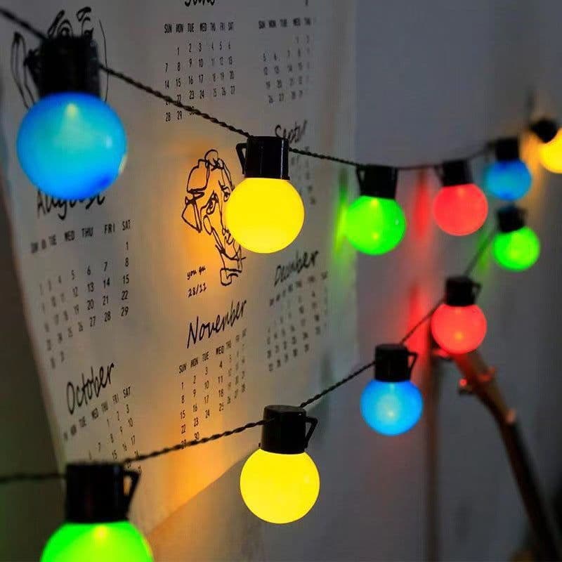 image-LED camping decorative light string wedding party layout bulb light outdoor garden tent canopy 5cm ball light string