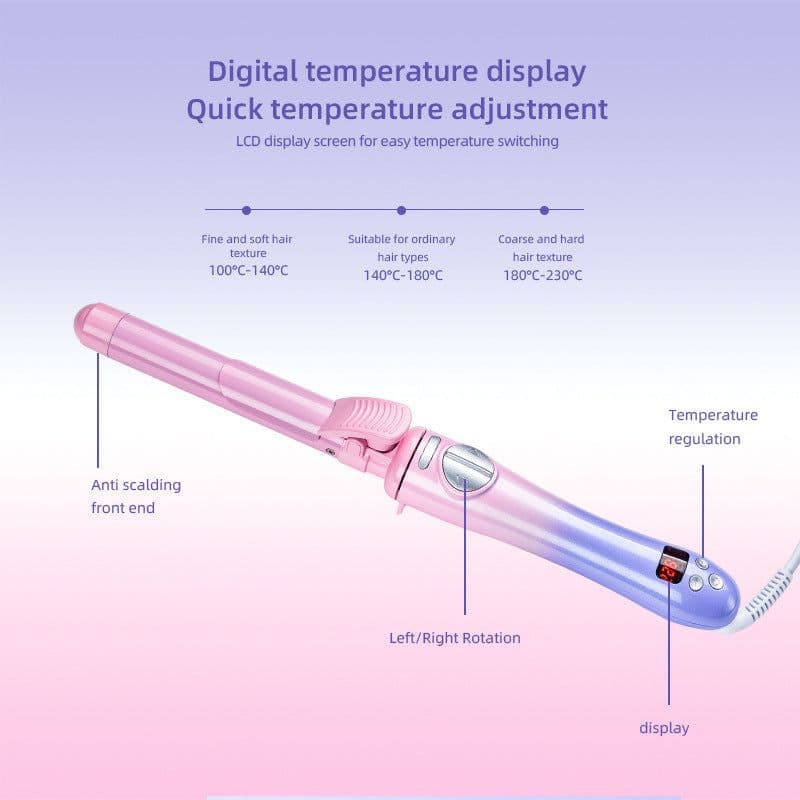 image-Hair Curler - Pink Purple Ceramic 40W Auto Wave