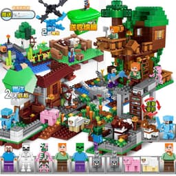 image-Lego-Compatible Minecraft Building Blocks Set - Cave & Tree House