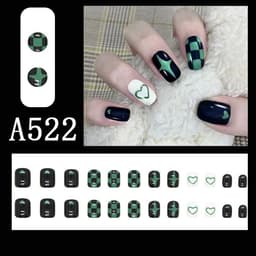 image-Summer fresh, sweet and cool style manicure, wearable nail pieces, French line blending, removable fake nail pieces, finished products wholesale