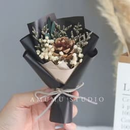 image-Mini Dried Roses Bouquet - Valentine's DIY Decorations 5"