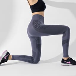 image-High Waist Fitness Pants - Women's Yoga Running Tights, Black, L/XL