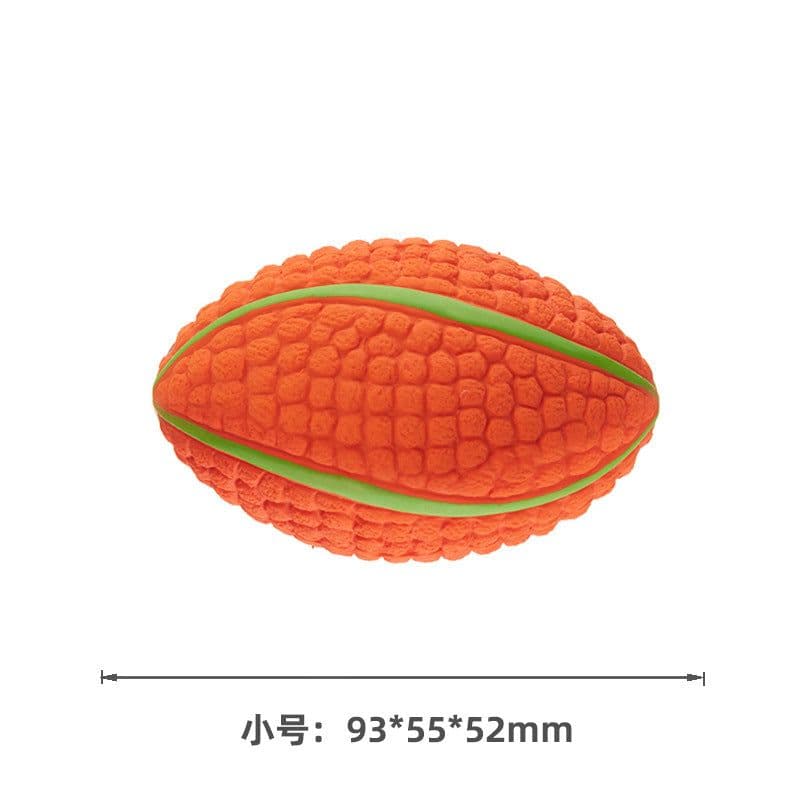 image-EETOYS Latex Rugby Tennis Dog Toy - Melon Large Sound Ball Pet